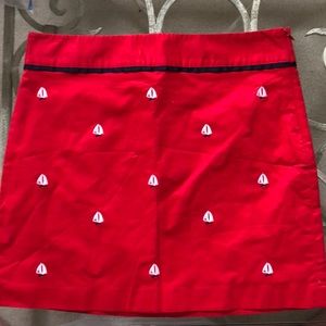 Vineyard Vines Red Skirt Sailboats Navy Trim
